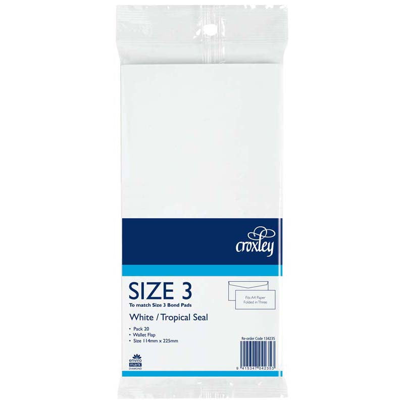 Croxley Envelope DLE Seal Easi 20 Pack Hangsell