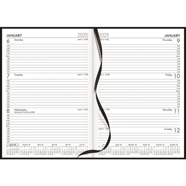 2026 Diary Collins Windsor A5 Week to View Black