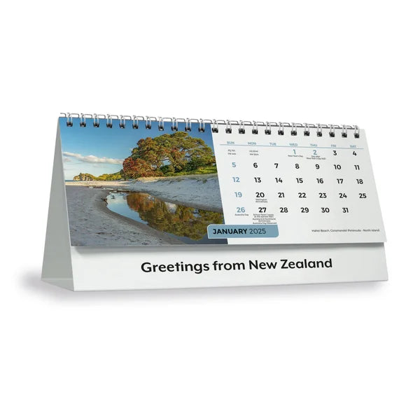2025 Calendar Desk New Zealand Greetings