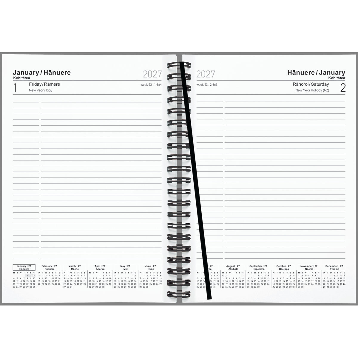 Diary 2027 Collins A51 Kiwi Country Wiro Day to Page