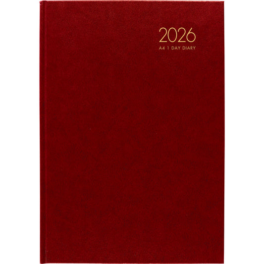 2026 Diary Windsor A4 Day to Page Red