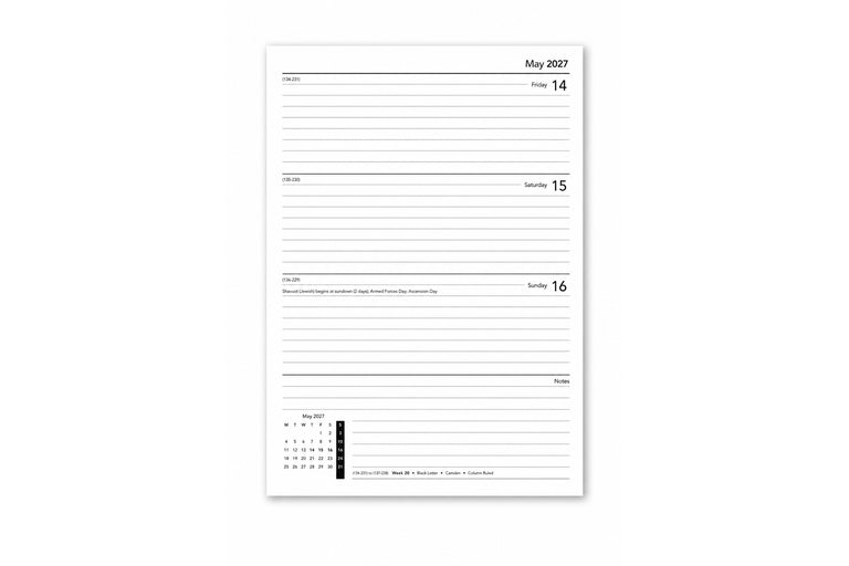 Diary 2027 A6 Week to View
