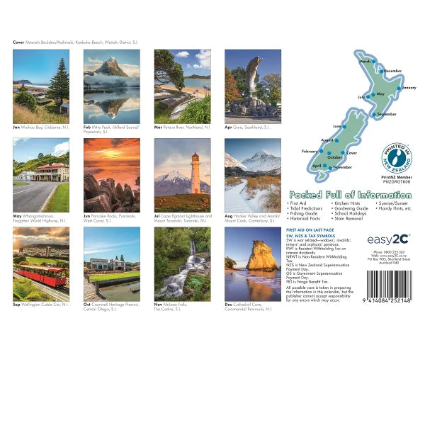 2025 Calendar NZ Redi Reference