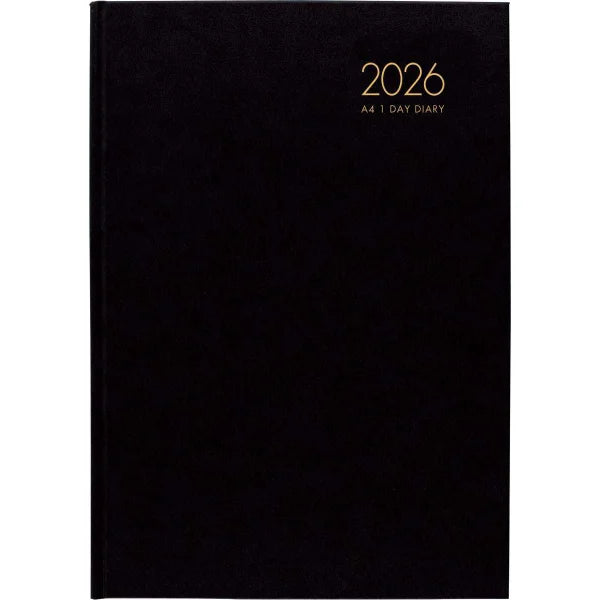 2026 Diary Windsor A4 Day to Page Black