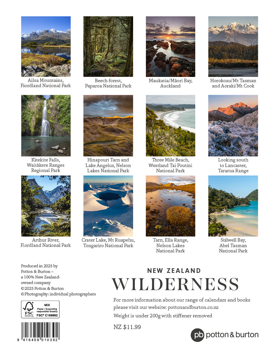 2026 New Zealand Wilderness Calendar