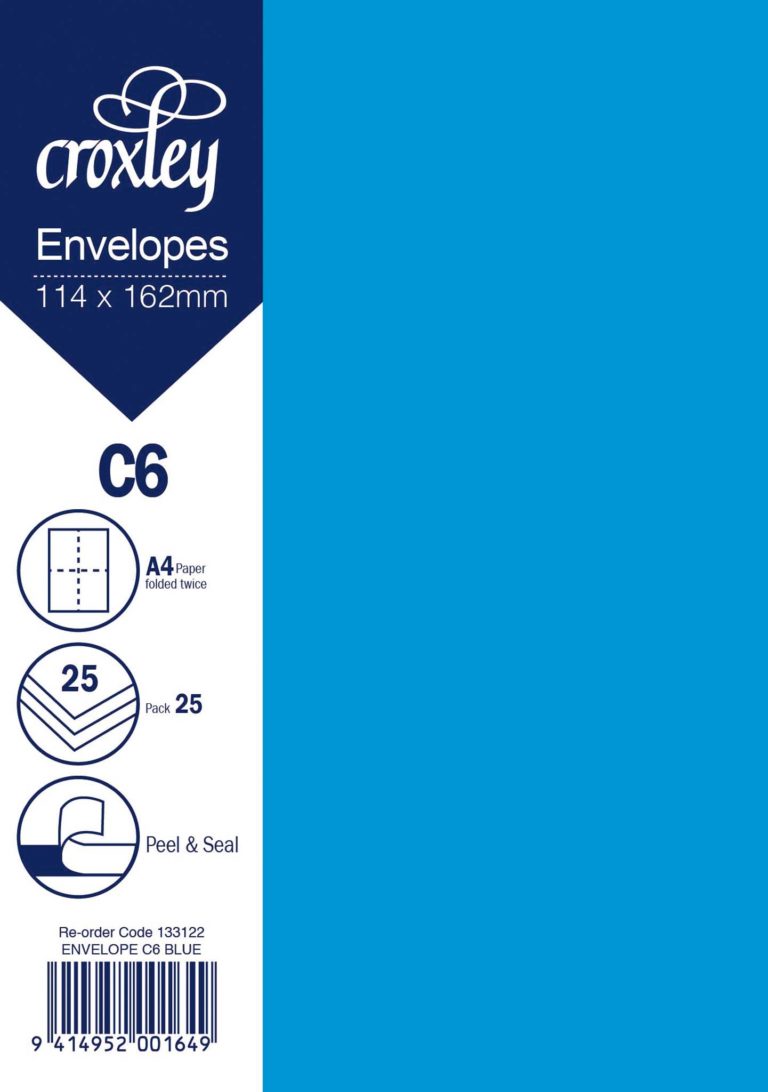Crox Envelope C6 Blue 114X162MM Pack 25 - City Books & Lotto
