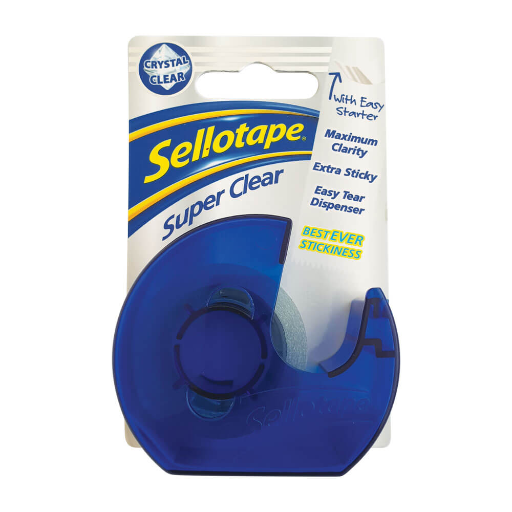 Sellotape Super Clear Tape on Dispenser 18mmx15m