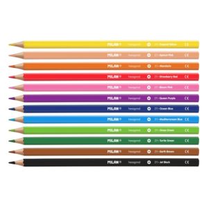 Milan Coloured Pencils Hexagonal Pack 12 Assorted Colours - City Books & Lotto