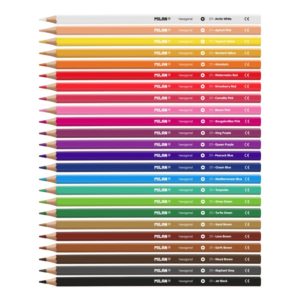 Milan Coloured Pencils Hexagonal Pack 24 Assorted Colours - City Books & Lotto