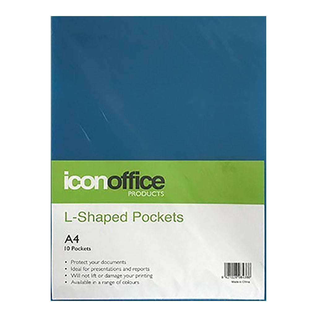 L Shaped Pockets A4 Mixed Colours Pack 10 - City Books & Lotto