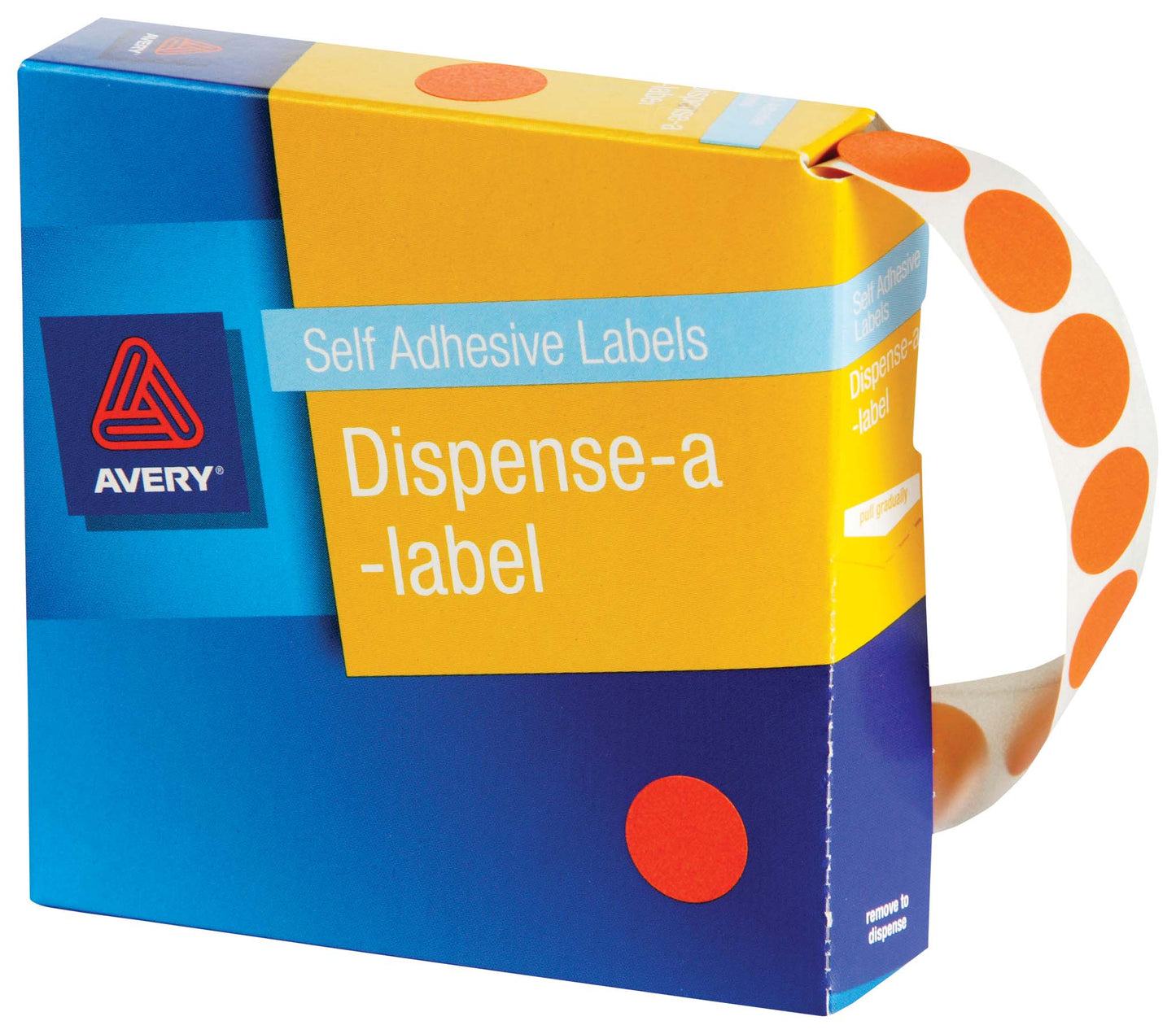 Avery Label Dispenser Dmc14o Orange Round 14mm 1050 Pack - City Books & Lotto