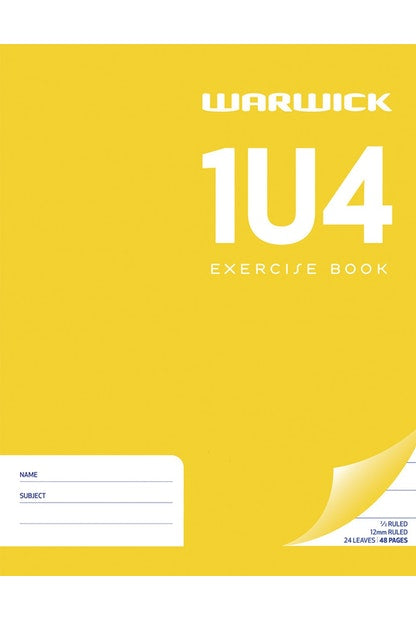 Exercise Book Warwick 1U4 12mm 24 Leaf - City Books & Lotto