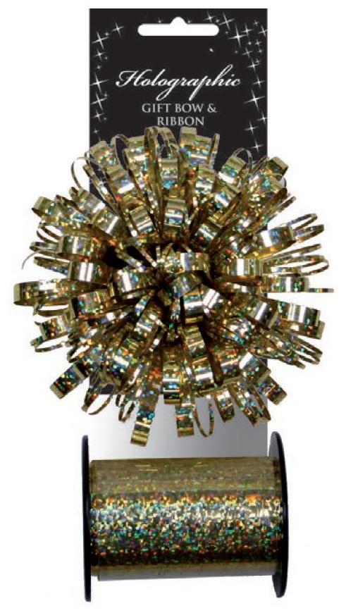 BOW SPARKLE & RIBBON PACK METALLIC GOLD - City Books & Lotto