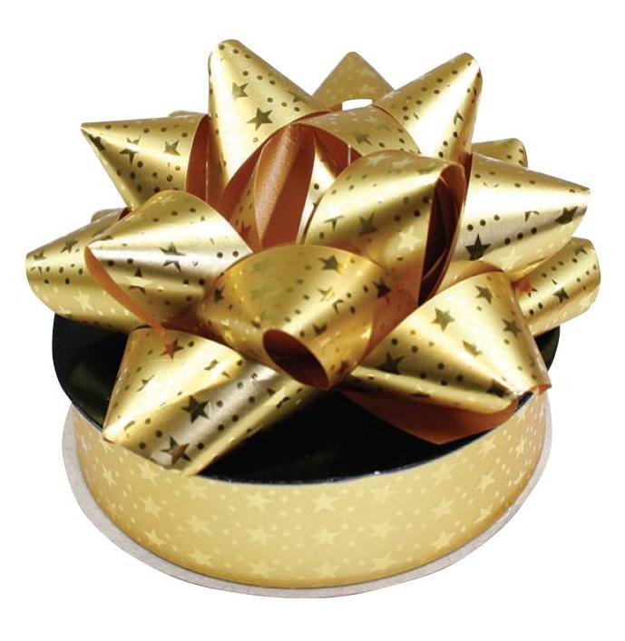 BOW STAR & RIBBON PACK METALLIC GOLD - City Books & Lotto