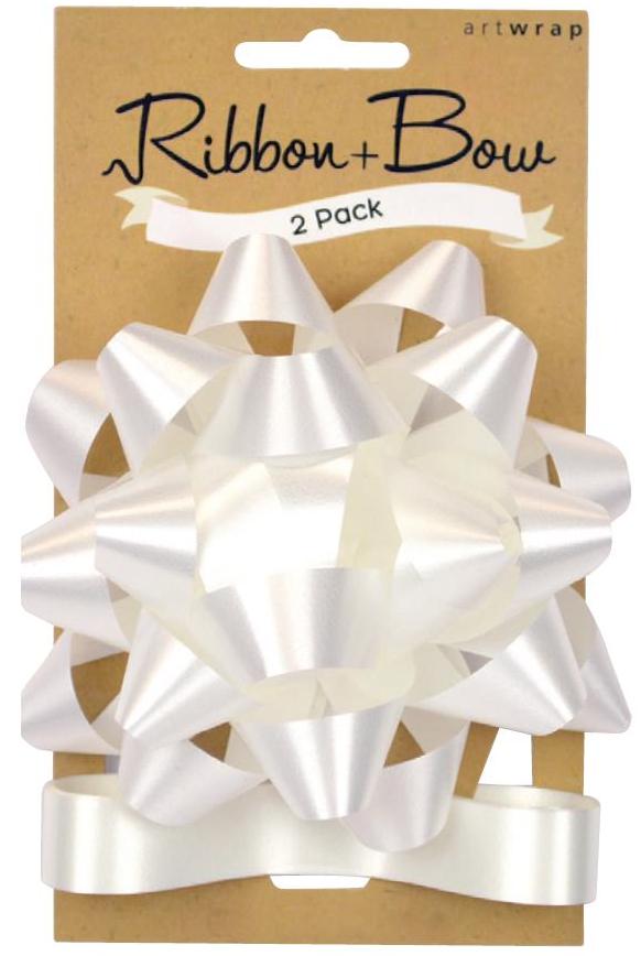 BOW STAR & RIBBON PACK WHITE - City Books & Lotto