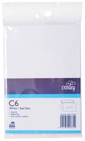 Croxley Envelope C6 White Non Window Pkt 20 - City Books & Lotto