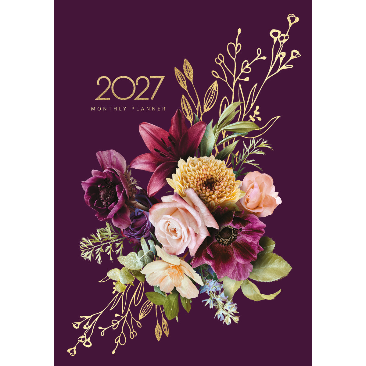 Diary 2027 Collins A4 Monthly Planner Floral Bouquet