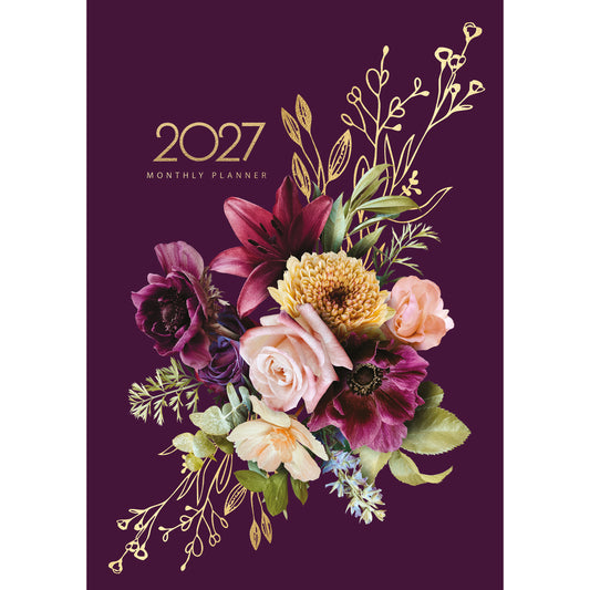 Diary 2027 Collins A4 Monthly Planner Floral Bouquet
