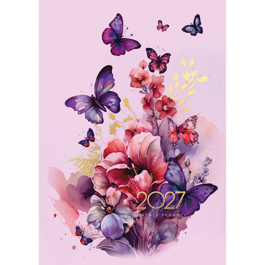 Diary 2027 Collins A4 Monthly Planner Butterflies