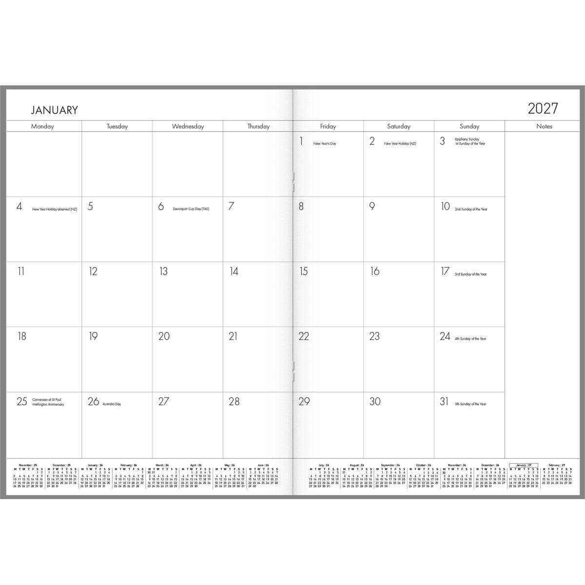 Diary 2027 Collins A4 Monthly Planner Butterflies