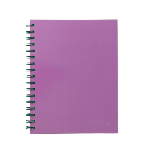 Collins Notebook Wiro 225x175 Mauve 100 Leaf Side Opening