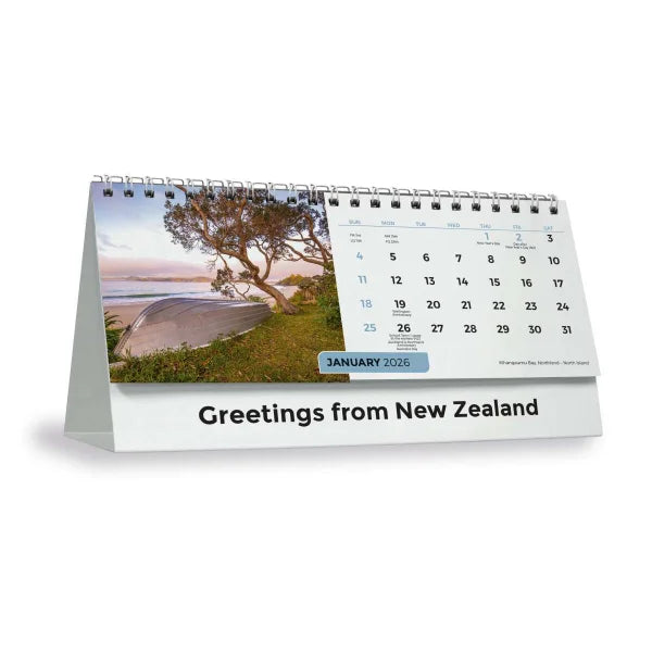 2026 Calendar Desk New Zealand Greetings