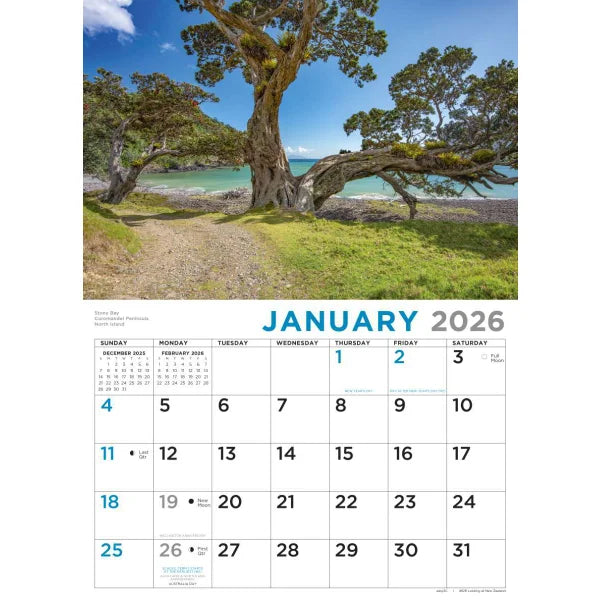 2026 Calendar Looking At New Zealand