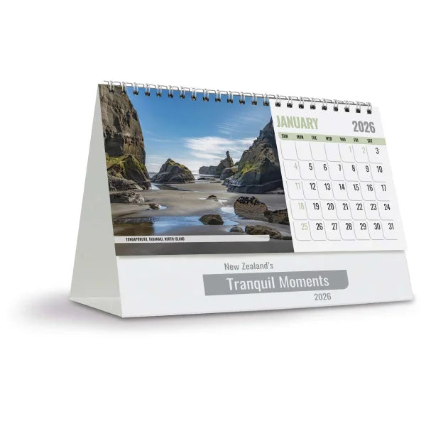 2026 Calendar New Zealand Tranquil Moments Desk