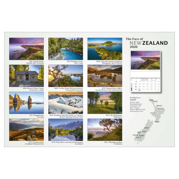 2026 The Face of New Zealand Calendar