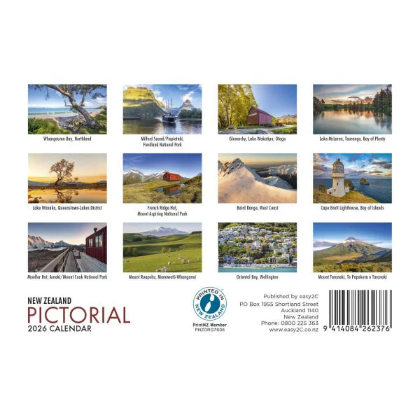 2026 New Zealand Pictorial Calendar