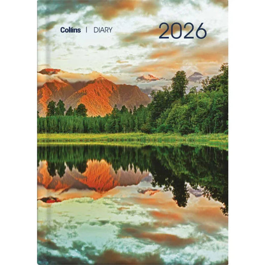 Diary 2026 Collins A51 Day to Page NZ Majestic Landscapes