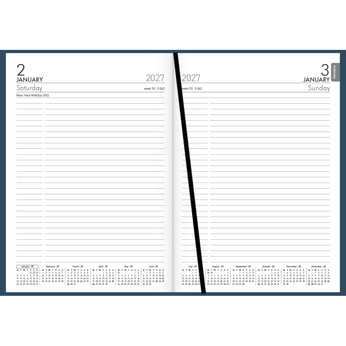 Diary 2027 Collins A51 Day to Page Navy