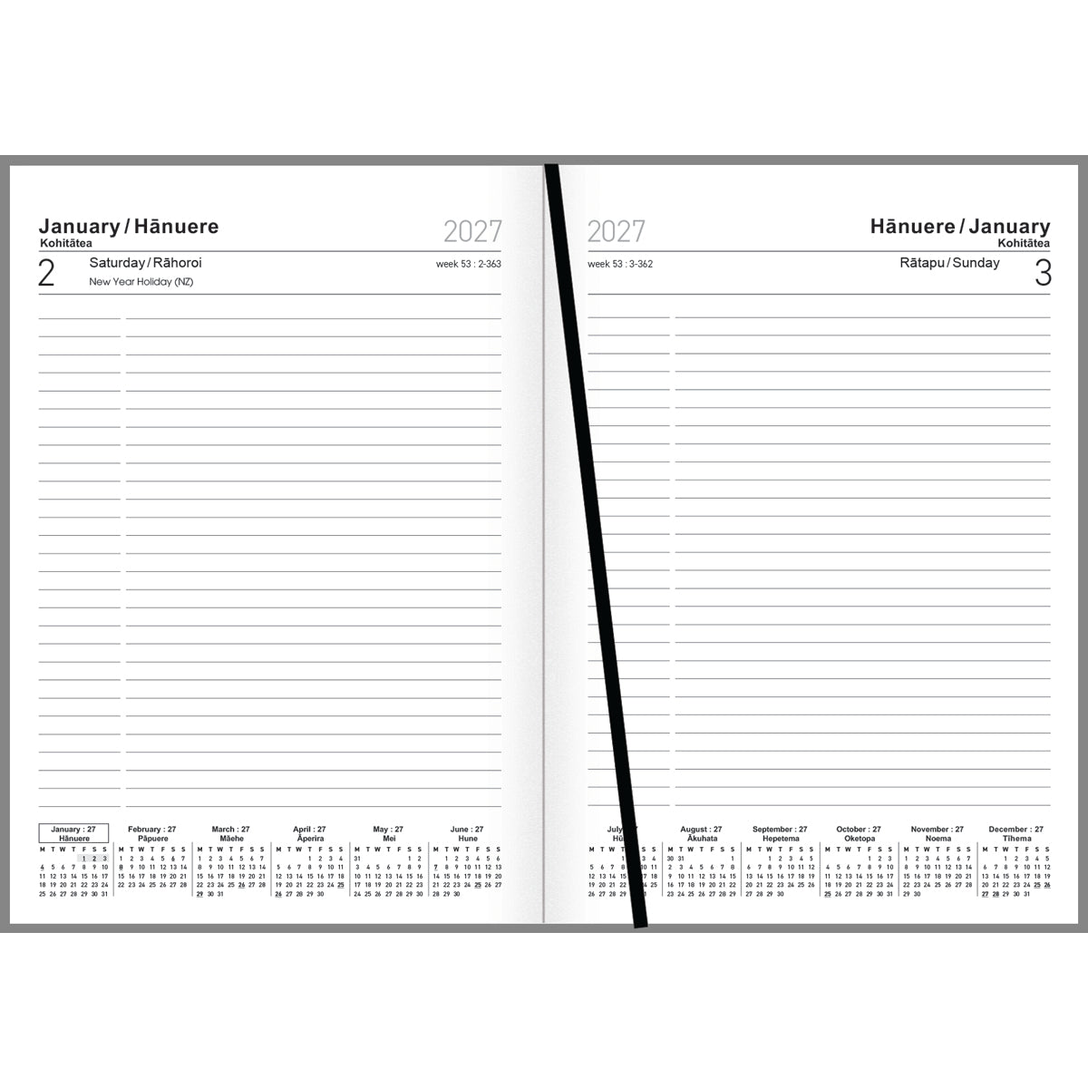 Diary 2027 Collins A51 NZ Majestic Landscapes Day to Page