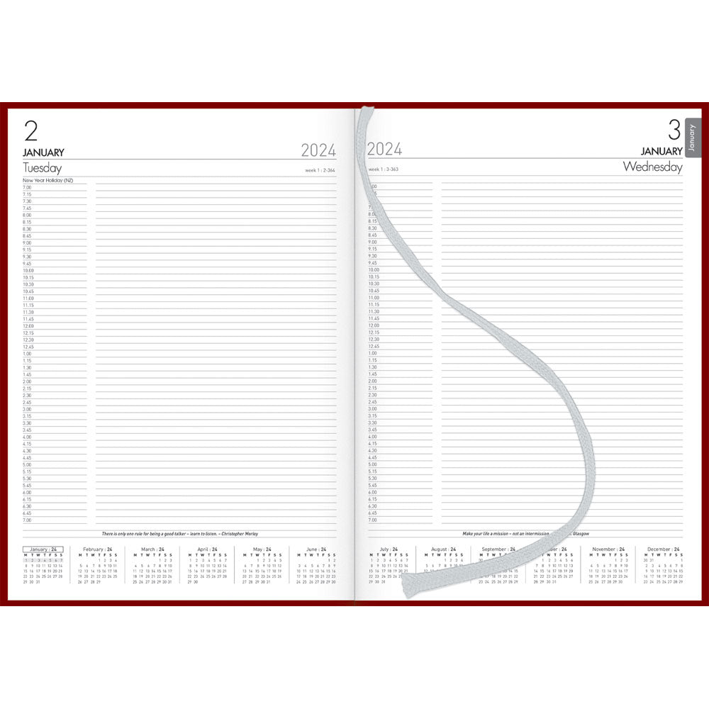 2026 Diary Windsor A4 Day to Page Red