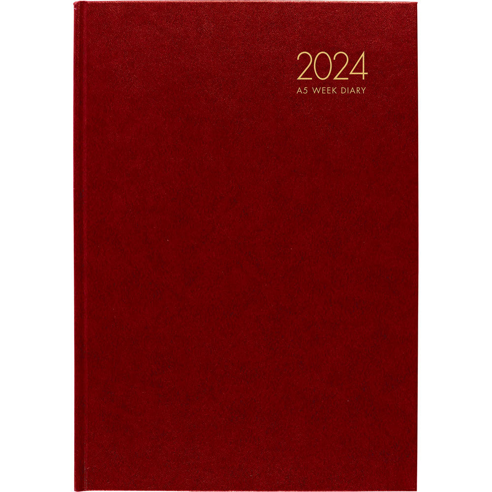 2024 Diary Milford Windsor A5 Week to View Red