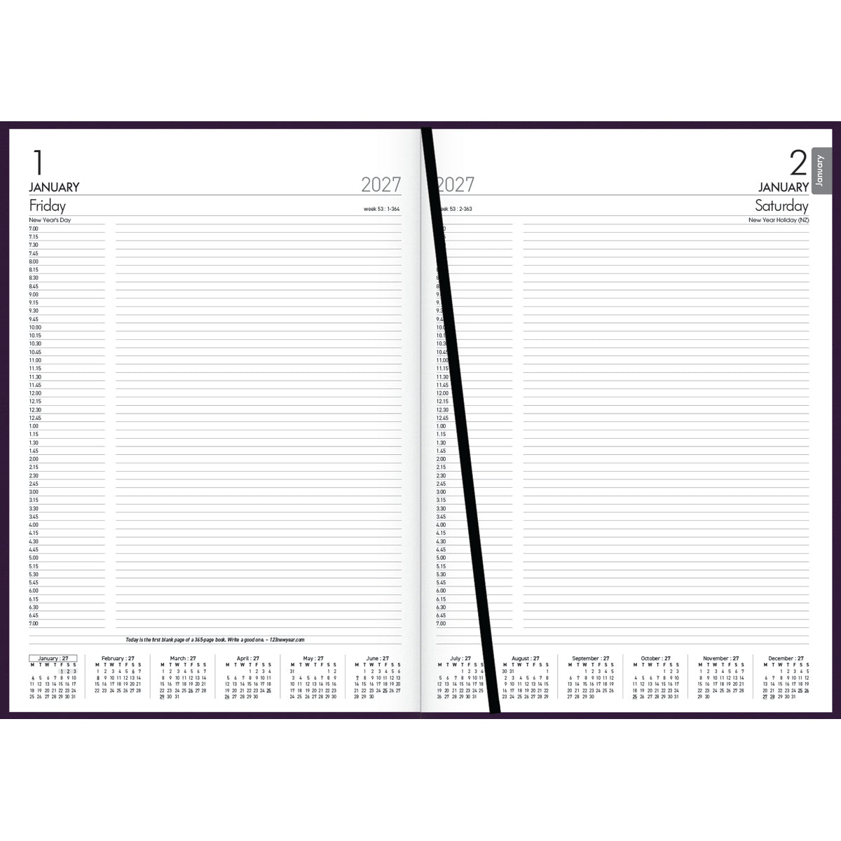 Diary 2027 Windsor A41 Day To Page Black