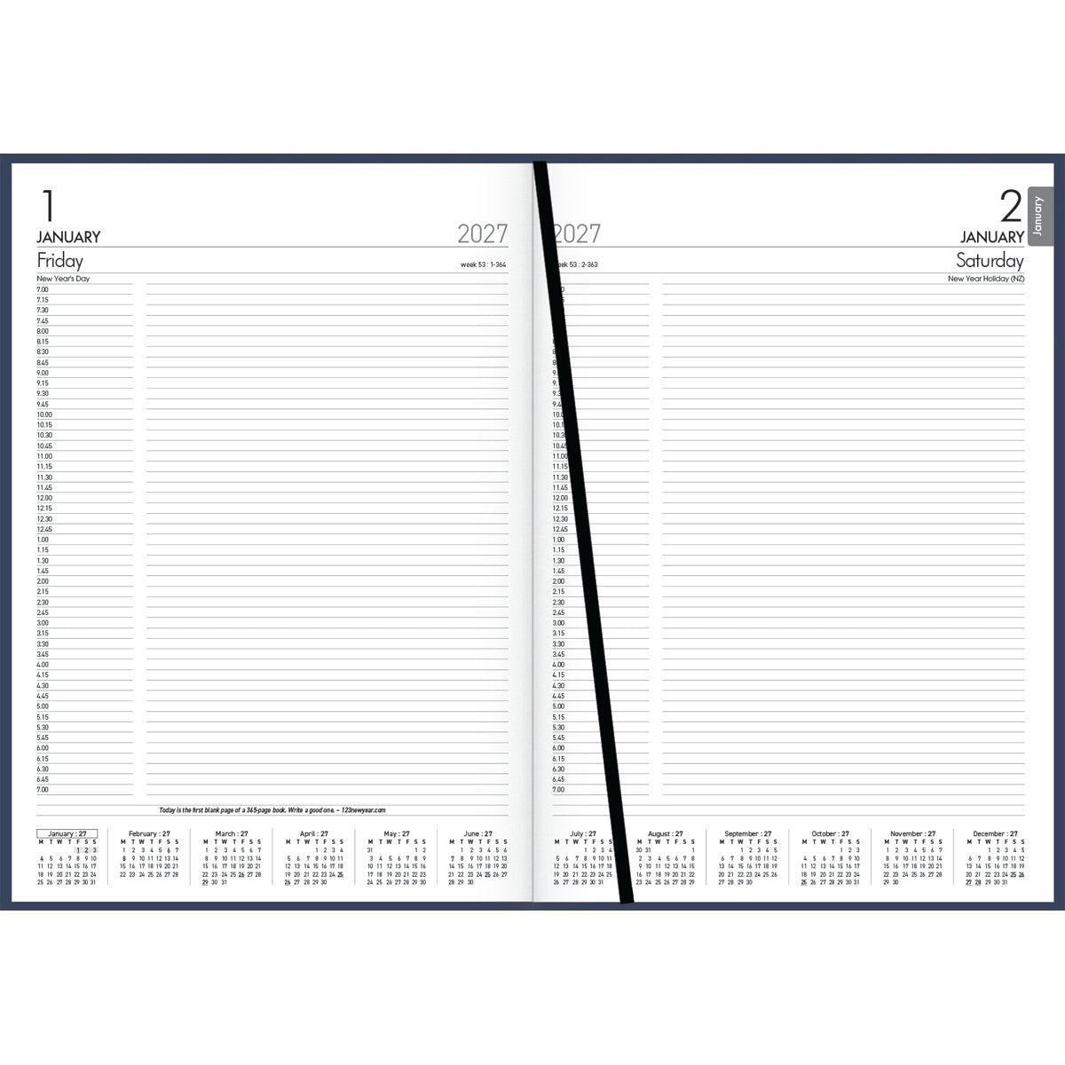 Diary 2027 Windsor A41 Day To Page Navy