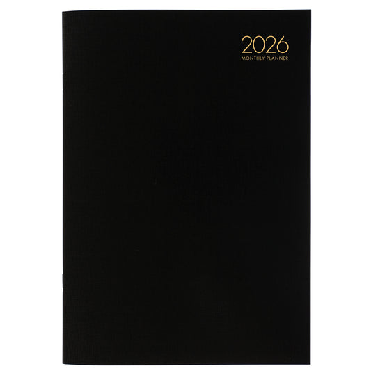 Diary 2026 Collins A4 Monthly Planner PVC Black