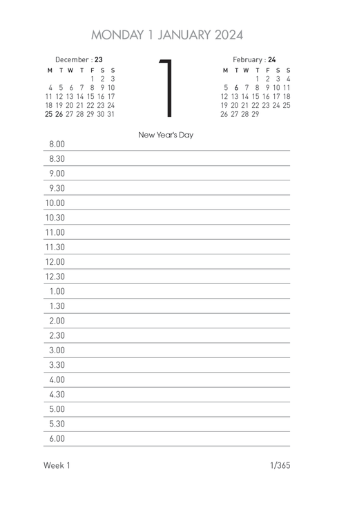 2024 Calendar 13E Desk Refill