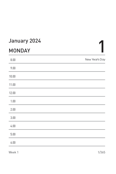 2024 Calendar 13H Desk Refill