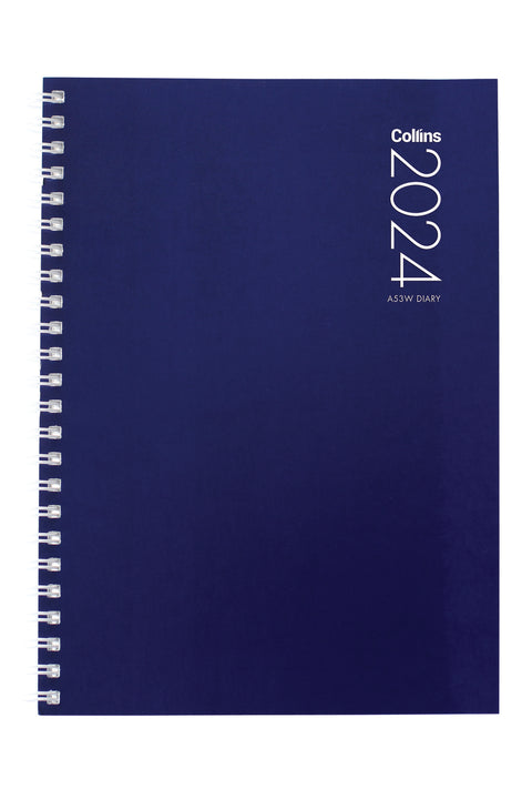 2024 Diary Collins A53W Week to View Assorted Colours