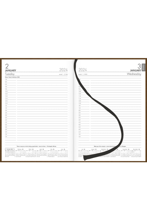 2024 Diary Milford Rhapsody A51 Day to Page Coffee
