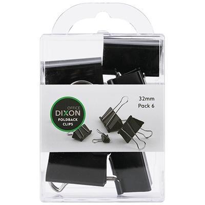Foldback Clips 32mm Black Pack 6