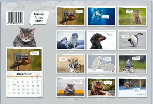 2027 Calendar Animal Antics
