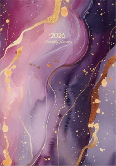 Diary 2026 Collins A4 Monthly Planner Gold Geometric