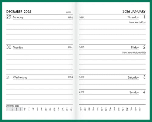 2026 Diary Collins A73P Week to View Green