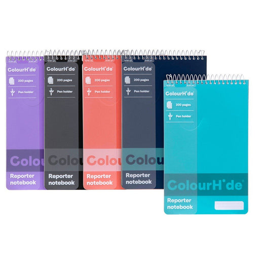 Colourhide Reporter Notebook Ruled 200 Pages Assorted Colours