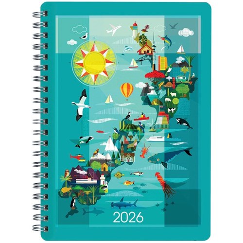 Diary 2026 Collins A53 Week To View Kiwi Vibe Assorted Designs