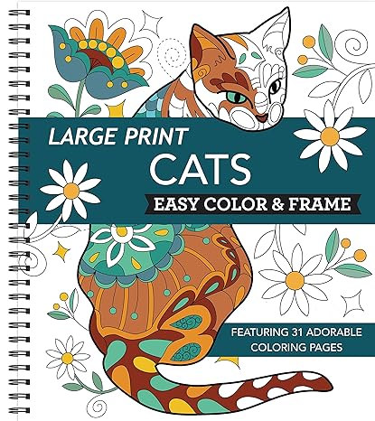 Large Print Easy Color & Frame - Cats