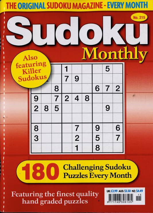 Sudoku Monthly UK Puzzle Book